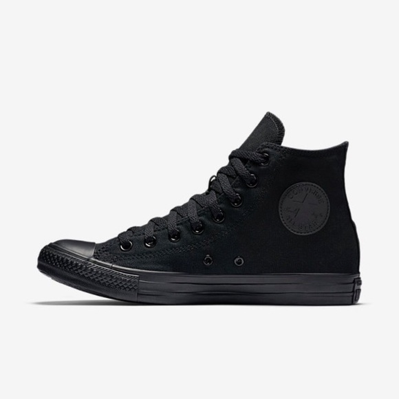 Converse | Shoes | Converse All Black Blackout High Top Sneakers Us 7 | Poshmark
